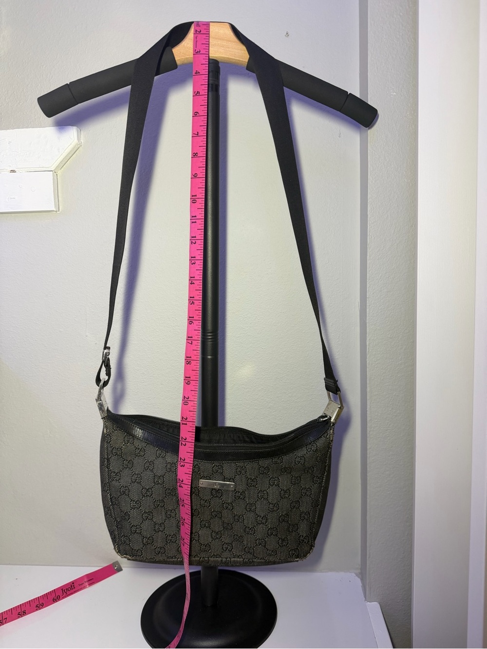 Gucci Black Denim Adjustable Strap Bag with Silver Hardware and COA - Picture 2 of 16